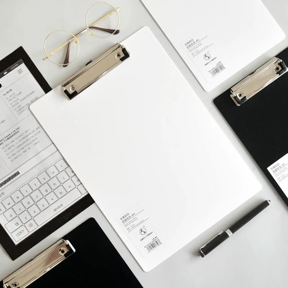 Con perfil bajo Clip dorado A4 A5 A6 carpeta de archivos hoja de escritura almohadilla tableta de escritura portapapeles carpeta de documentos negro blanco