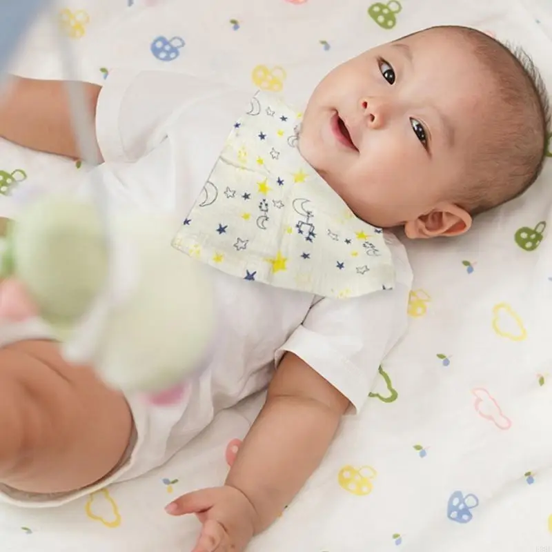 

E06F Muslin Towel for Babies Multi-use Facecloth Newborns Skin Friendly Handkerchief