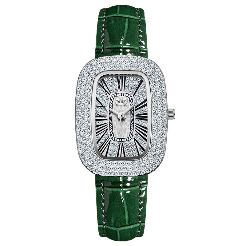 Vendite dirette della fabbrica Gypsophila Watch WomenwatchLive Broadcast orologio da donna Full Diamond Quartz Big Diamond Belt Green Watch