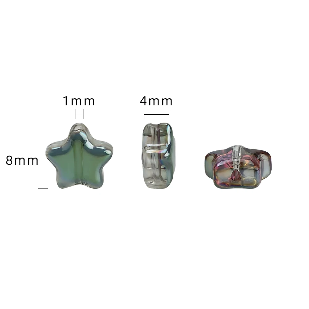 50Pcs/Lot Crystal Star Pendants 8mm Faceted Glass Loose Beads Handmade For Jewelry Diy Making Accessories Wholesale In Bulk