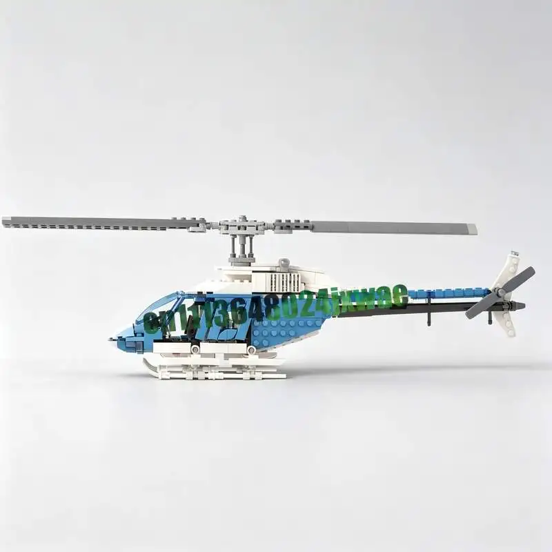 448Parts Helicopter Aircraft Building Blocks Model Custom Puzzle DIY Creative Assembly Educational Toy Collection Display Gift