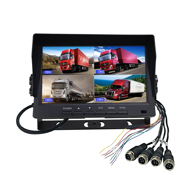SeemeTech 7-inch Wireless Reverse Camera Backup Monitor Night Vision Split Screen Parking Line H.264 DC12V 1024x600 Resolution