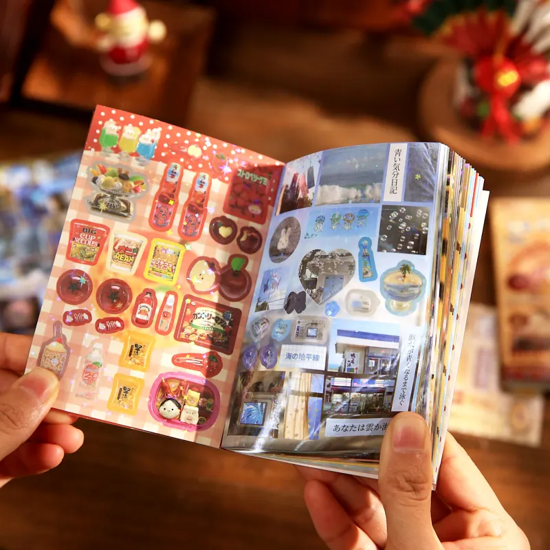30/60 Sheets Retro Y2K Style Cut Film Sticker Book Japanese Sticker Journal Handbook DIY Scrapbooking Kawaii Stationery Stickers