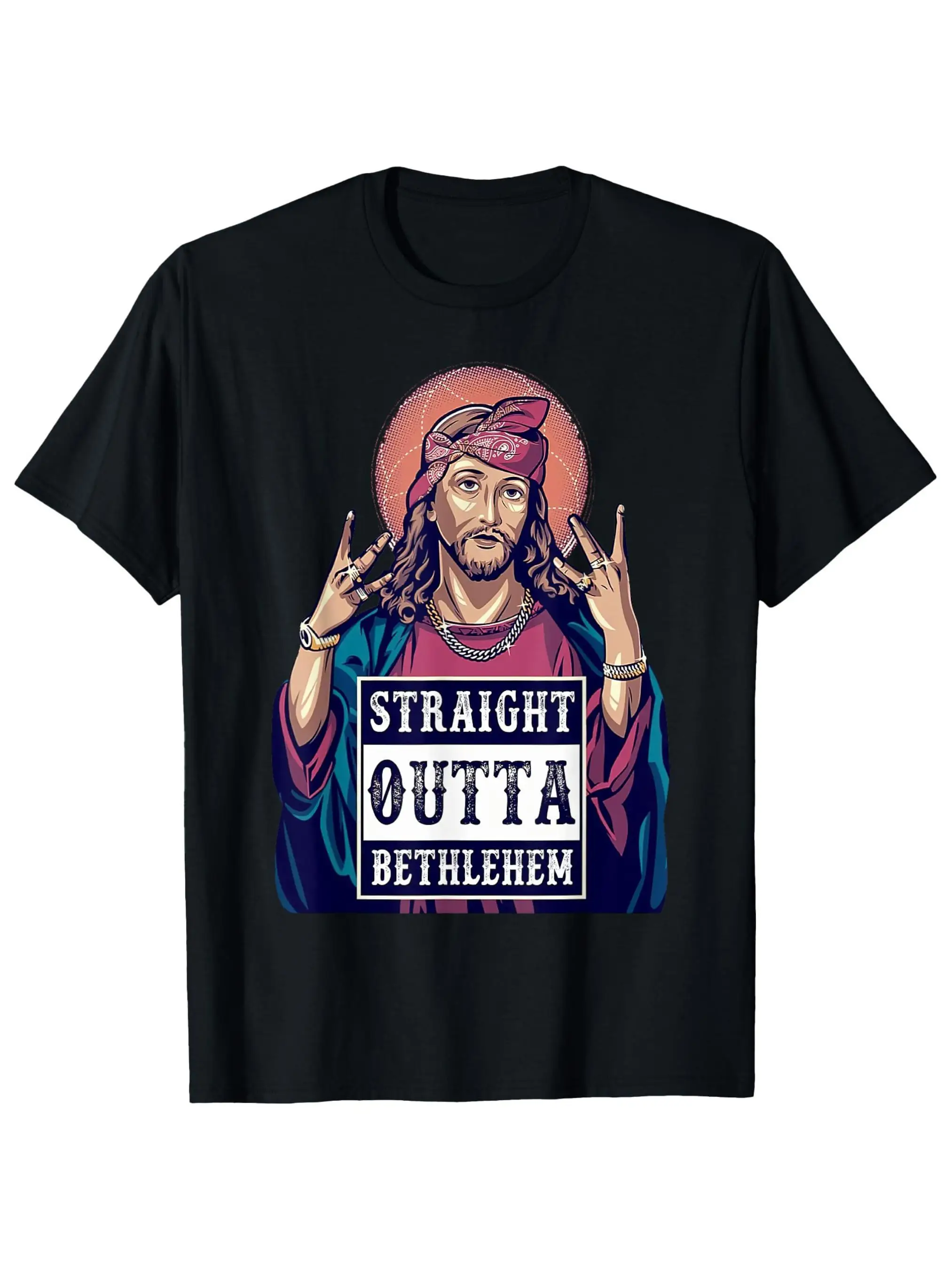 

Men Funny Jesus Christian T-Shirt Bethlehem Funny Graphic Tee Soft Breathable Cotton Shirt for Church Christmas Casual Attire