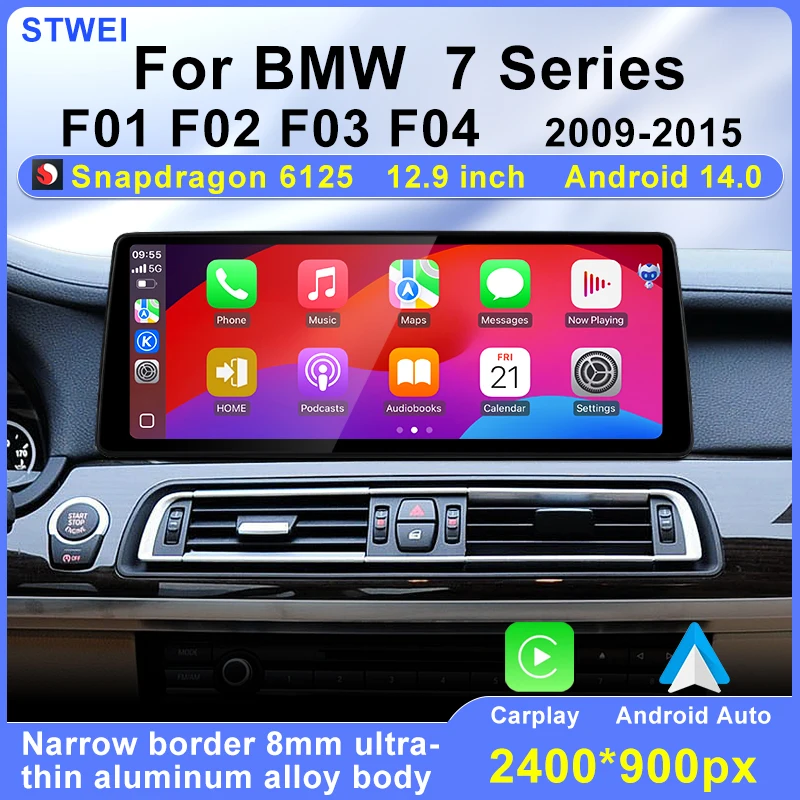 Для BMW 7 серии F01 F02 2009-2015 12,9-дюймовый автомобильный радиоприемник мультимедийный плеер авторадио стерео беспроводной Carplay Android авто экран Для BMW 7 серии F01 F02 2009-2015 12,9-дюймовый автомобильный радиоприемник мультимедийный плеер авторадио стерео беспроводной Carplay Android авто экран