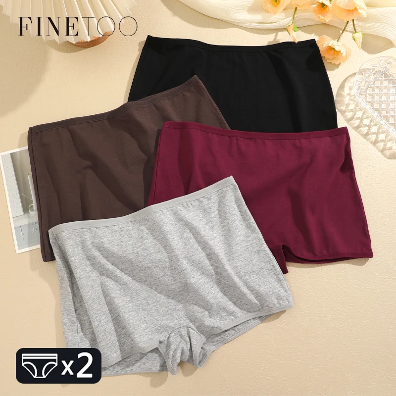 2pcs Women\'s Cotton Boxers Panties Female Seamless Sports Boyshorts Underwear Female Solid Soft Lingerie Safty Shorts XS-XL 2024