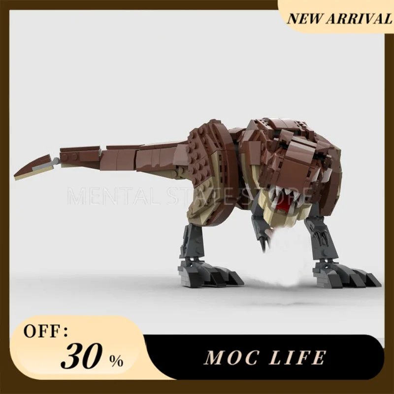 Novo 542 pçs personalizado moc tiranossauro rex minifigura escala blocos de construção tecnologia tijolos diy brinquedos criativos presentes do feriado