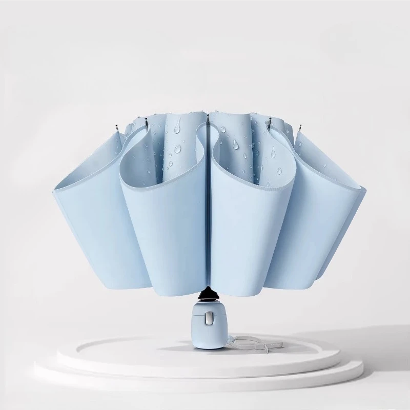 Automatic Umbrella Sun Rain Dual Use Student Windproof Reinforced Reverse Folding UV Protection Durable Sunshade Umbrella