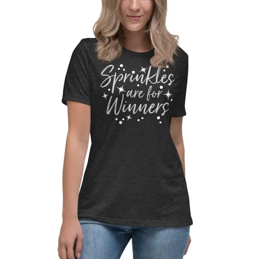This Women s Relaxed T Shirt looks great with sprinkles