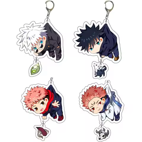 Anime Itadori Yuji Gojo Satoru Cosplay Keychain Unisex Acrylic Pendant Kawaii Keyring Key Chain Bag Accessories Christmas Gift