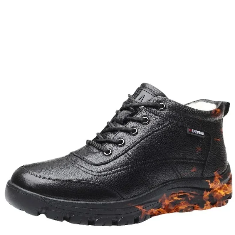 Neue schwarze männliche Schuhe Mode Herren Freizeit schuhe 2024 Herbst Winter rutsch feste verschleiß feste Herren warme Schuhe Zapatillas de Hombre