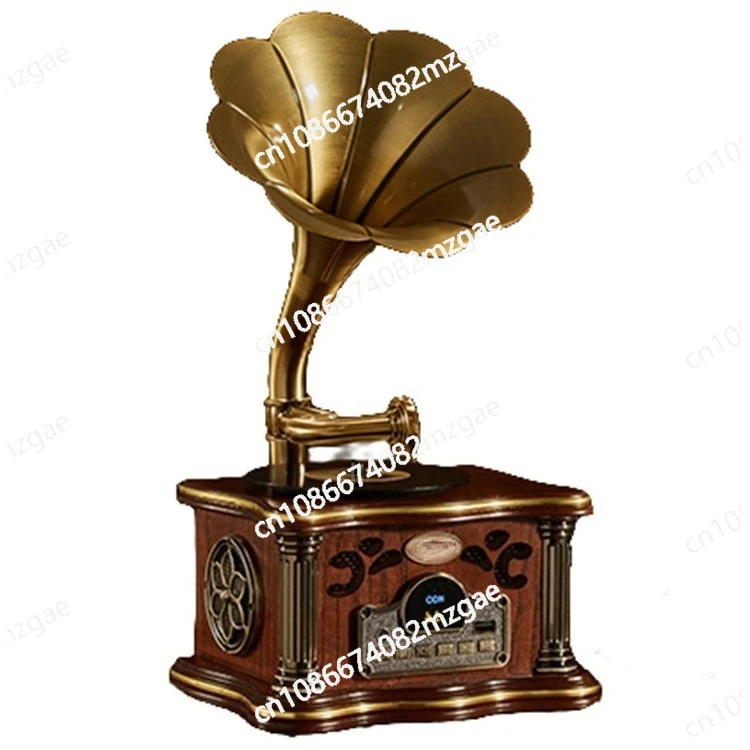 

Retro bluetooth stereo mini phonograph shape home decoration gift rechargeable rotating model