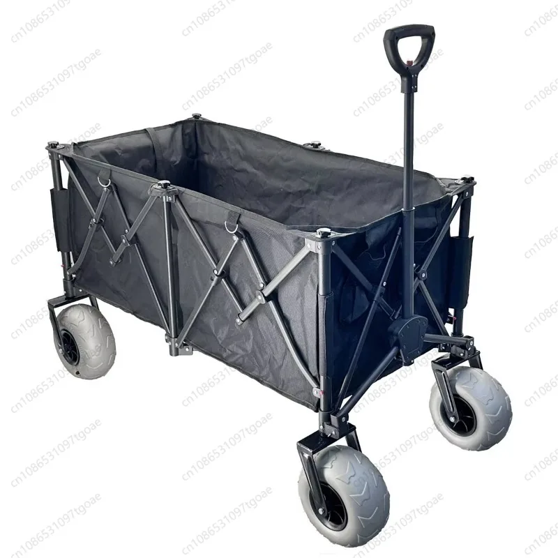 Portable 4-Wheel Folding Wagon, Large Capacity for Camping