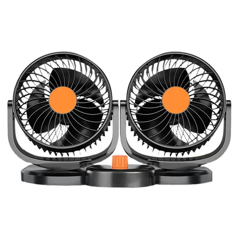

Portable Car Fan Double Head Car Electric Fan 24V Adjustable Dashboard Cooling Device With Strong Wind Low Noise Design For