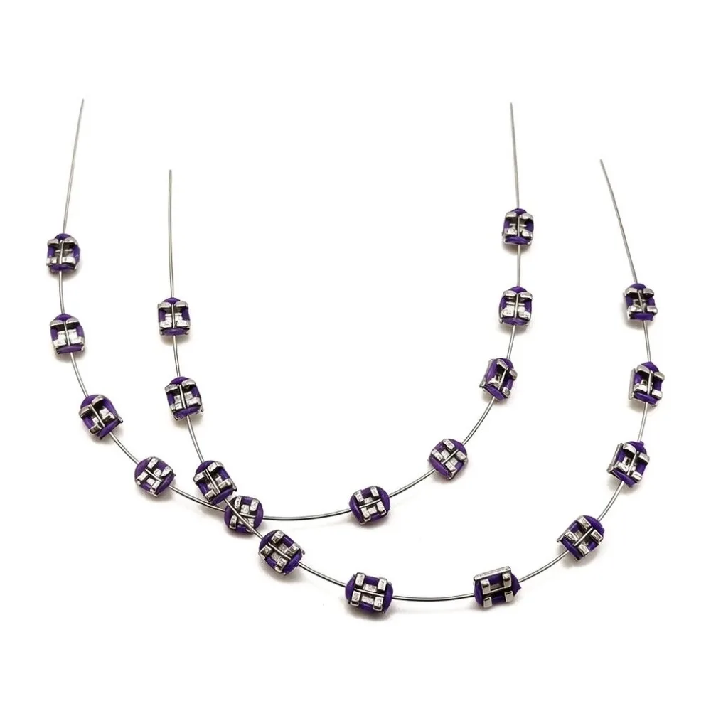 1Pair Quality Braces with Braces Box Colorful Tooth Decoration with Metal Wires Metal Bracket Orthodontic Ligature Ties
