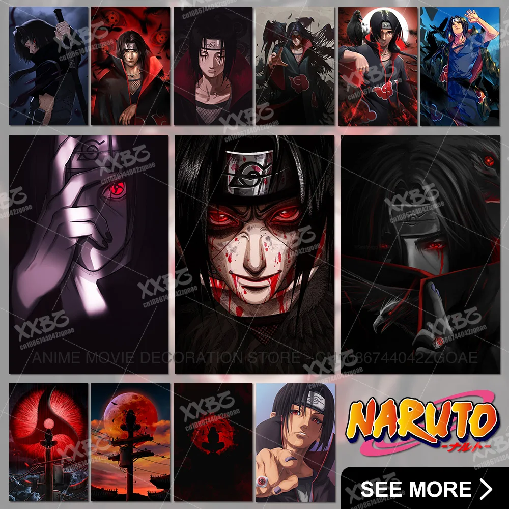 

NARUTO Anime Poster Itachi Uchiha Painting No Frame Mangekyo Sharingan Canvas Picture Child Prodigy Home Decoration Wall Artwork