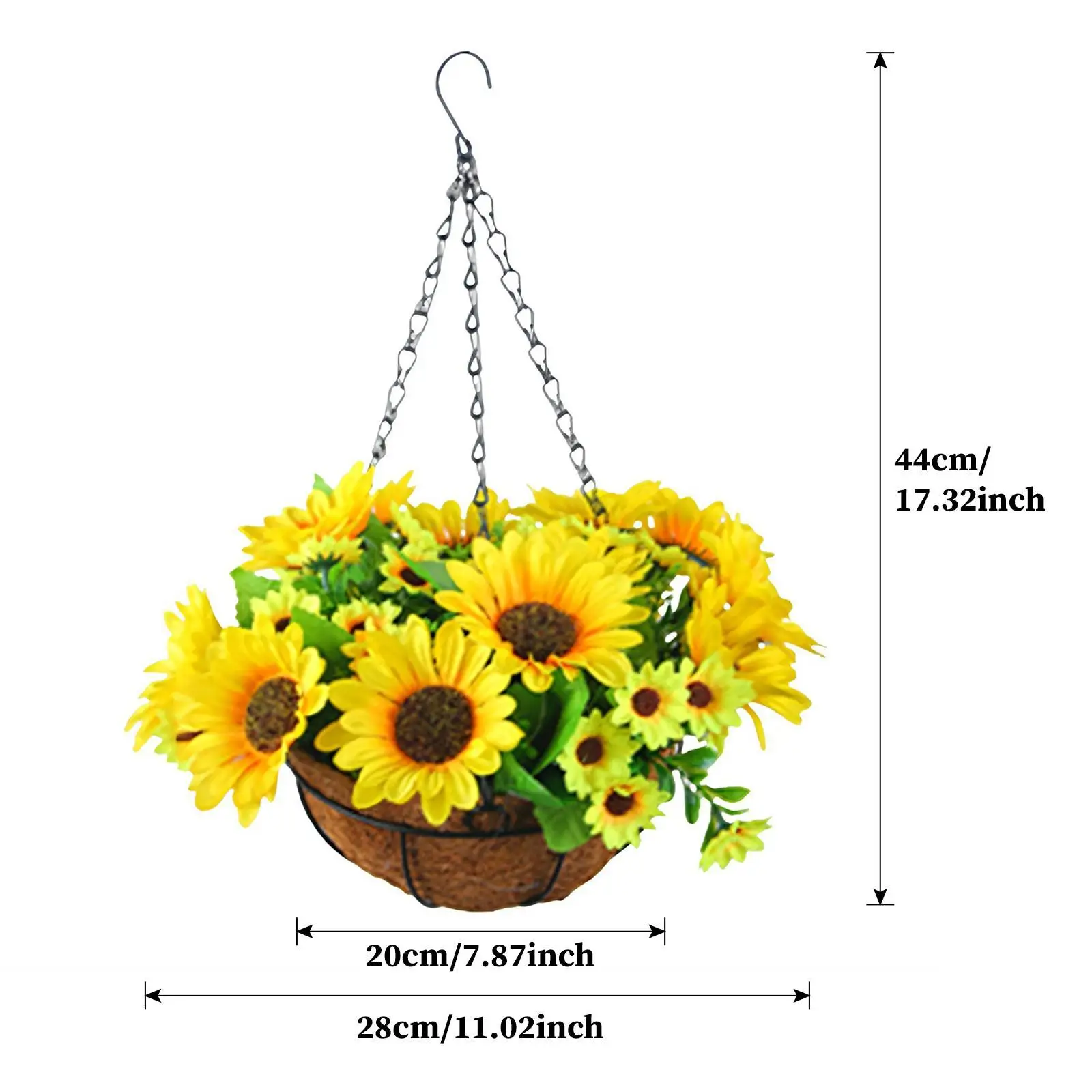 زهور صناعية معلقة في إكليل السلة لفناء حمام الطفل