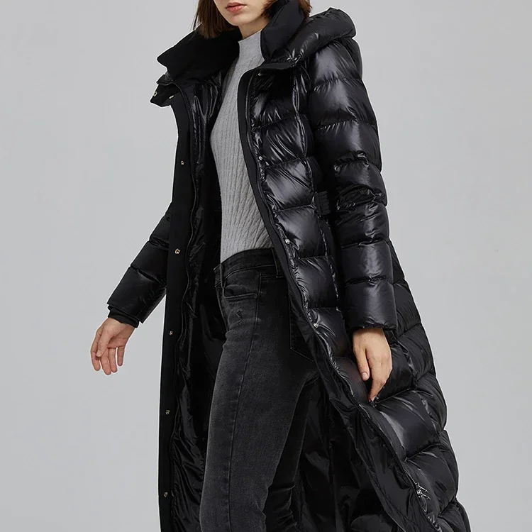 Warm Down Jackets and Coats Black Puffer Jacket Women Clothing  Long Hooded Coat Women Parkas Korean Black Winter Jacket Zm618