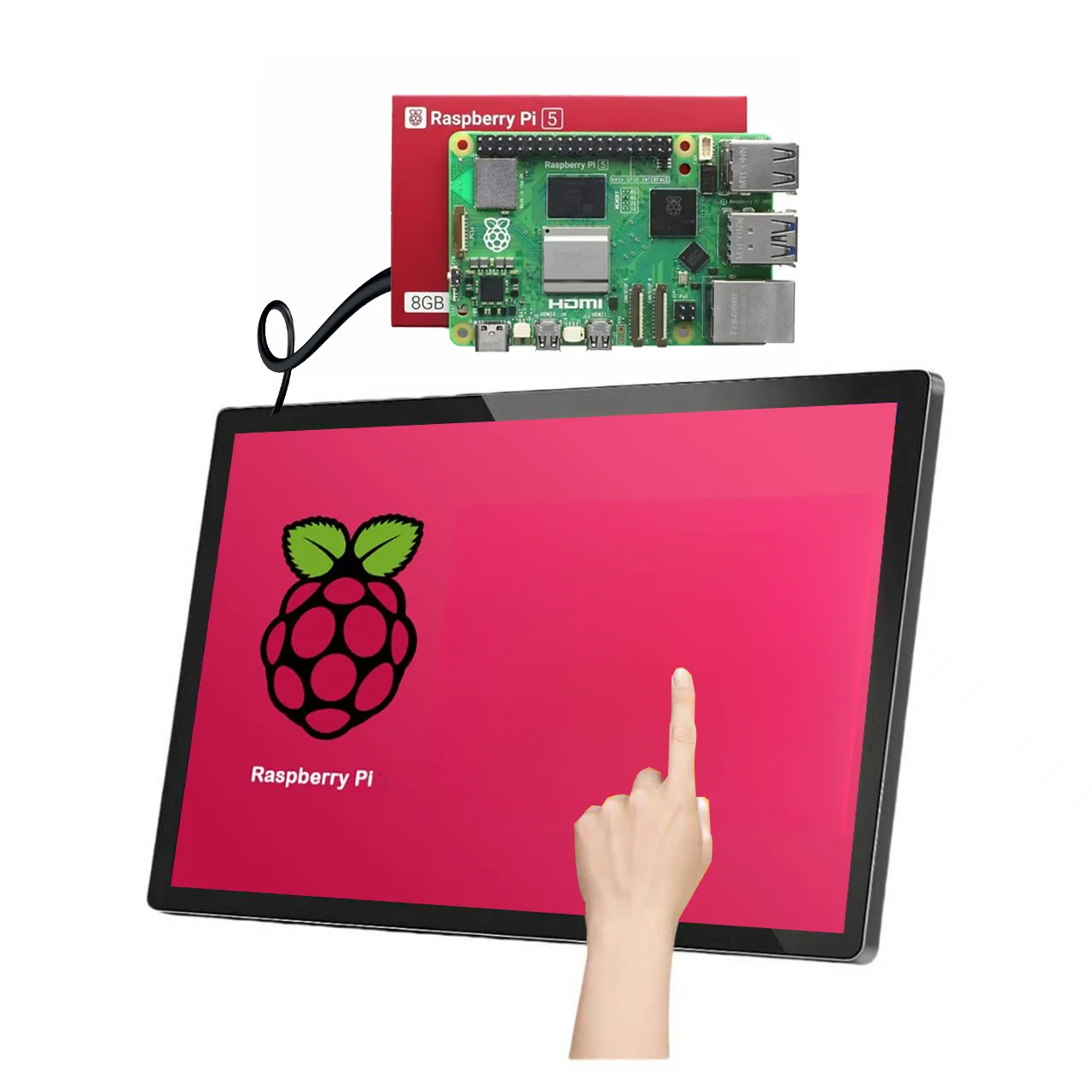 Support Raspberry Pi 5 Touch Monitor Panel IPS LCD Capacitive Touchscreen HDMI/VGA/USB/DP/DVI 15.6 18.5 21.5 24 27 Inch