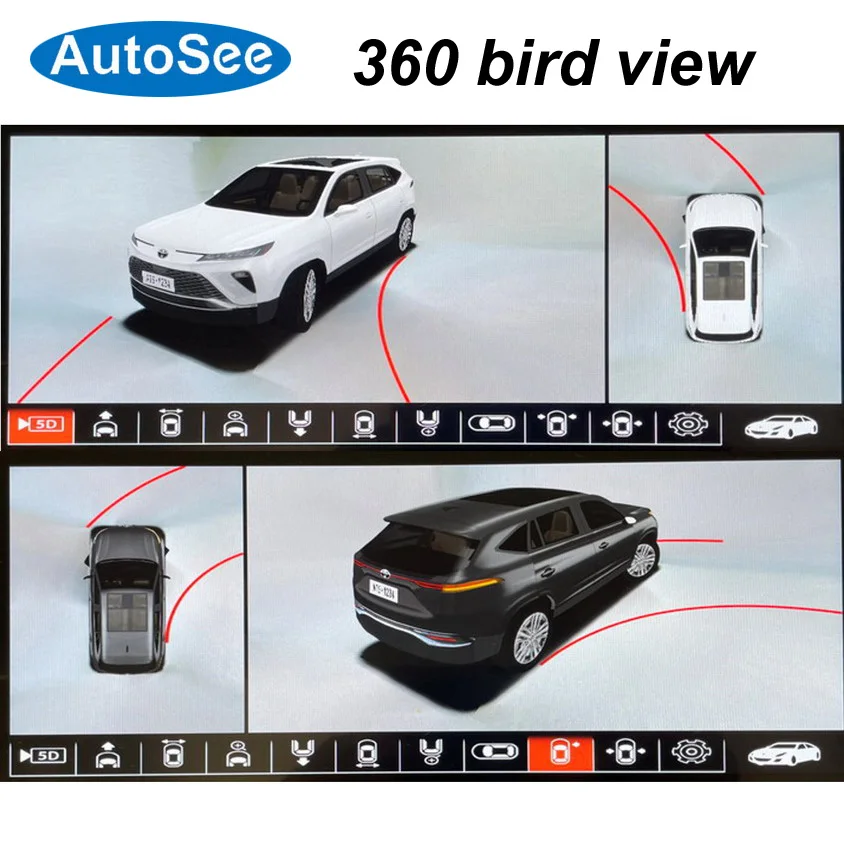 suit original OEM monitor CANBUS 2023 for Toyota Venza 360° camera 3D bird eye Panoramic view front rear side Surround reverse