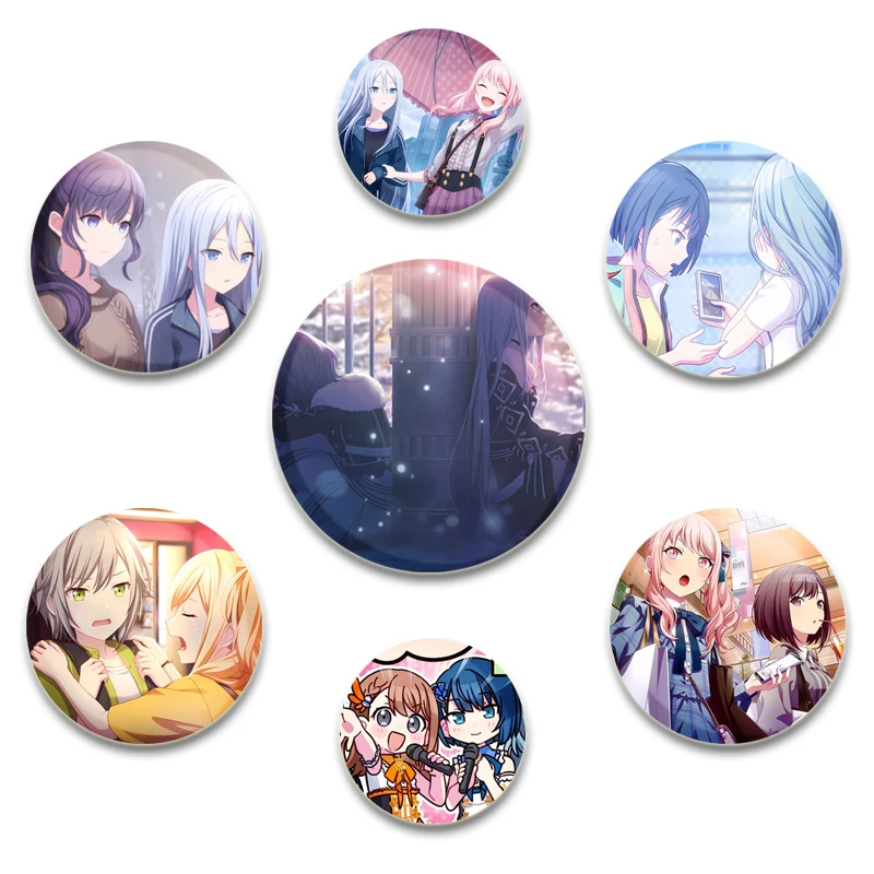 58MM Anime Project SEKAI Badges Brooches Round Snap in Design Stylish Ornament Gifts for Birthday,Valentine's Day,Anniversary
