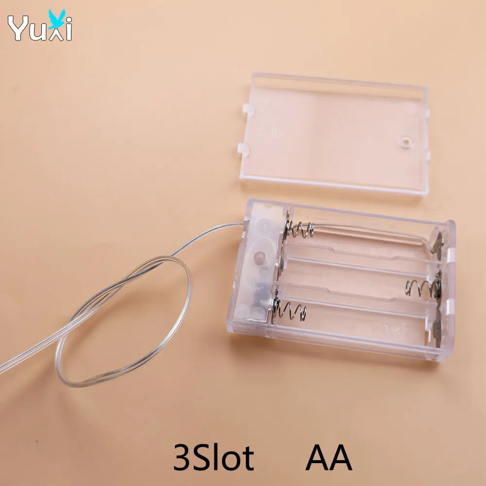 Yuxi 1 piece AA/AAA battery holder box switch lead 1/2/3/4AA/2/3AAA battery holder box transparent box storage box