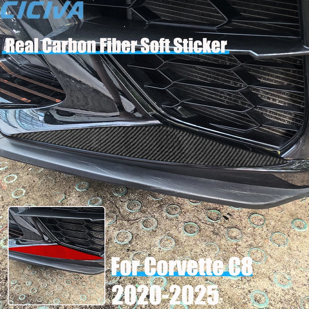 

Автомобильные аксессуары из настоящего углеродного волокна, панель переднего бампера, мягкая наклейка для Chevrolet Corvette C8 2020 2021 2022 2023 2024 2025