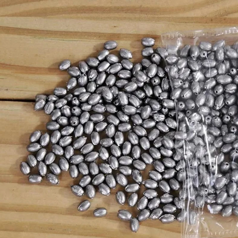 100pcs Olive Shape Fishing Lead Weight Sinker Fall Additional Weight Sinker Fish Tackle Accessories