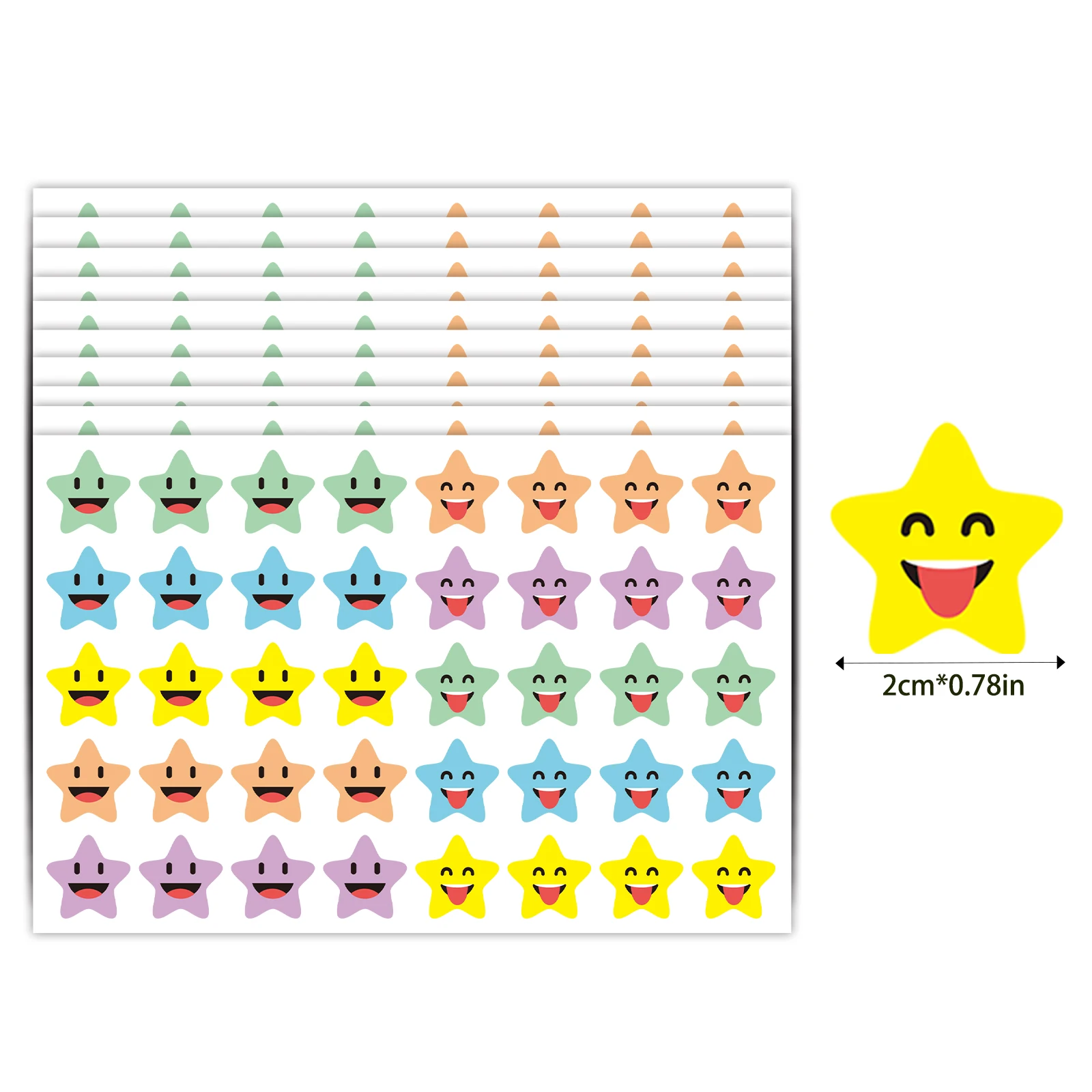 10 Sheets Per Pack, 40 Stickers Per Sheet, Each Sticker 0.78In*0.78In, Colorful Star Praise Stickers for Good Behavior, Emotion Expression Stickers, Student Behavior Reward Stickers, Self-Adhesive Label Stickers, Back-To-School and Graduation Gift Stickers, Desk and Notebook Classroom Decoration Stickers, Cute Self-Adhesive Decorative Stickers