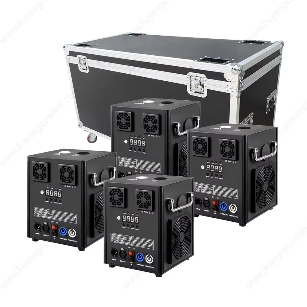 Metal Flight Case 2in1 4in1 Firework Machine Stage Equipment Road Case Portable Black with Wheel Remote Control