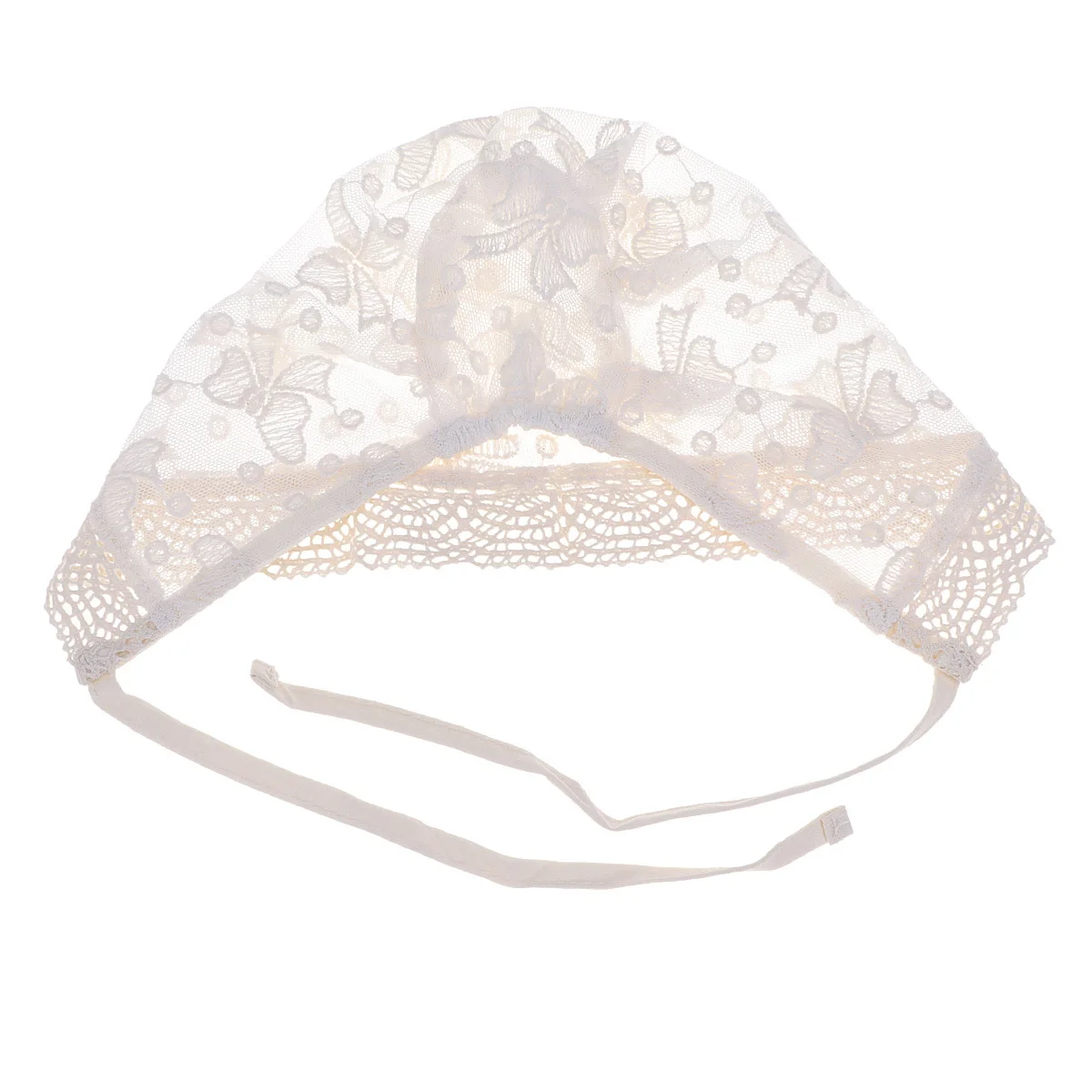 

Детская кружевная шапка с бантом и галстуком, кружевная хлопковая дышащая шапочка, размер для младенцев, M, милая детская шапка с цветочным декором