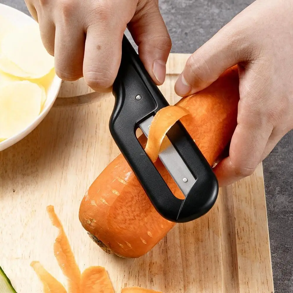 Black Multi-functional Vegetable Peeler Non-slip Handle Sharp Cabbage Shredder Plastic Hanging Kitchen Slicing Cutter Salad