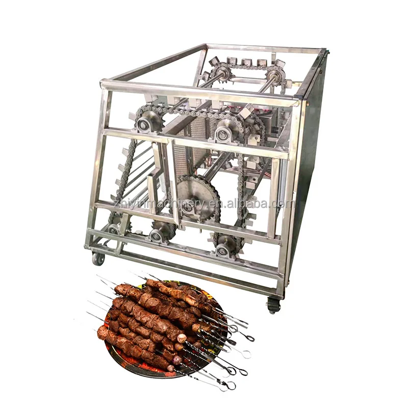

Automatic Barbecue Machine Lpg Heating 65 104 Strings BBQ Machine Stick Batch Grill Flip Barbecue Machinery