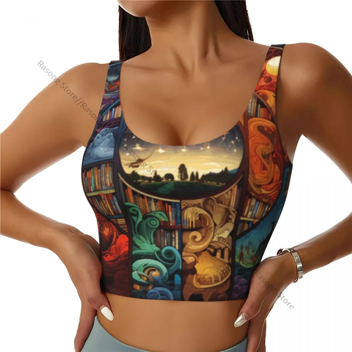 Débardeur de sport sexy pour femmes, style littéraire, Kaleidoscope, Histoires en perpétuelle évolution, streetwear féminin, lingerie de sport, t-shirt court