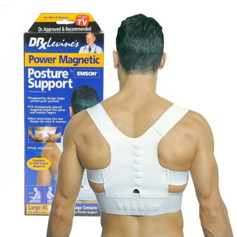 Terapia magnética corretora de postura, espartilho ortopédico masculino e feminino, suporte de cintura traseira, cinta de ombro, espartilho médico, 1pc