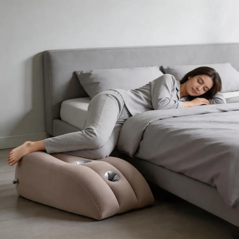 Inflatable Wedge Pillow Leg Elevation Cushion Marine Pattern Body Support for Deep Sleep Foot Rest Travel Home Bed Position