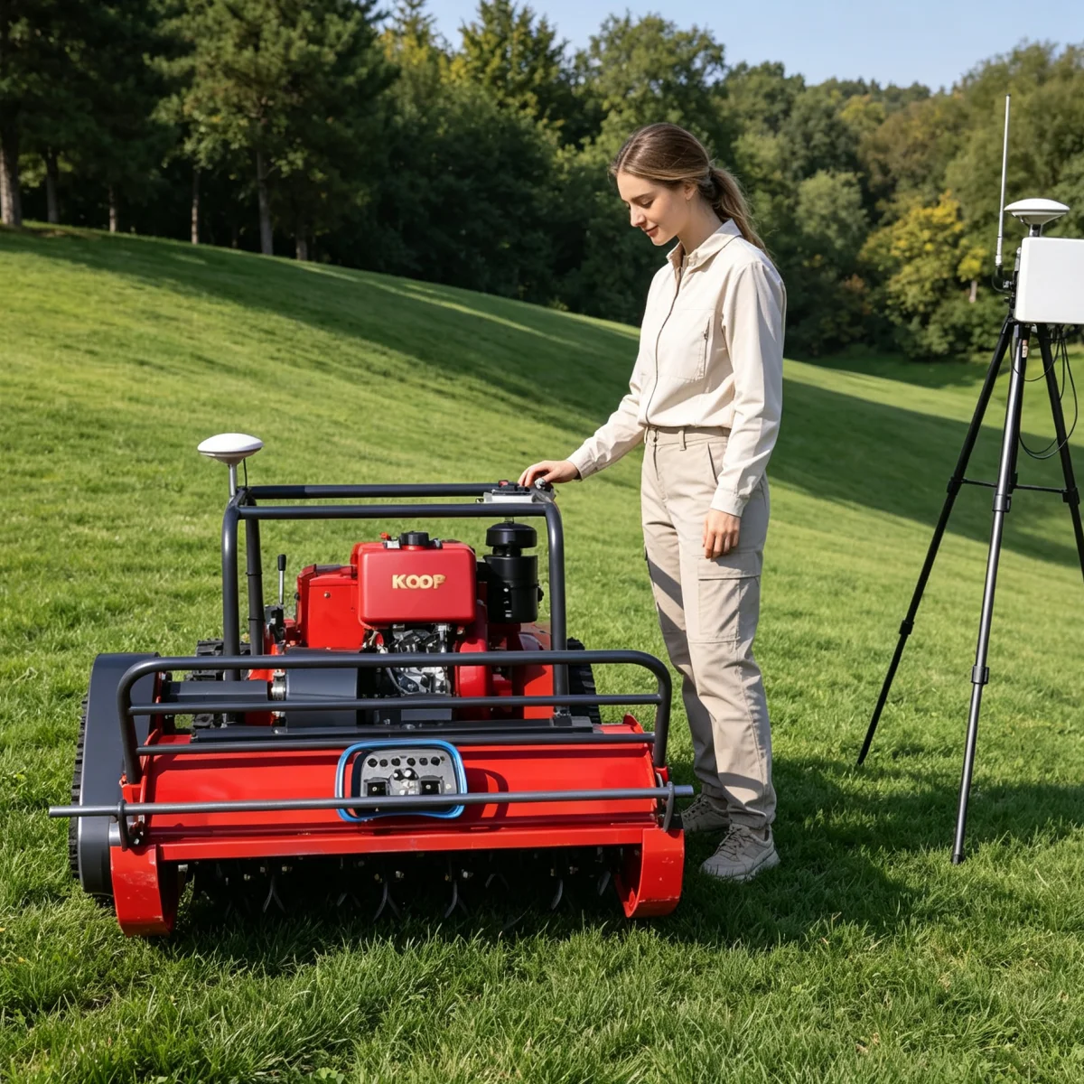 Customized Flail Mower Radio Controlled Robot Lawn Mower Crawler Petrol Remote Control Flail Lawn Mower For Orchard