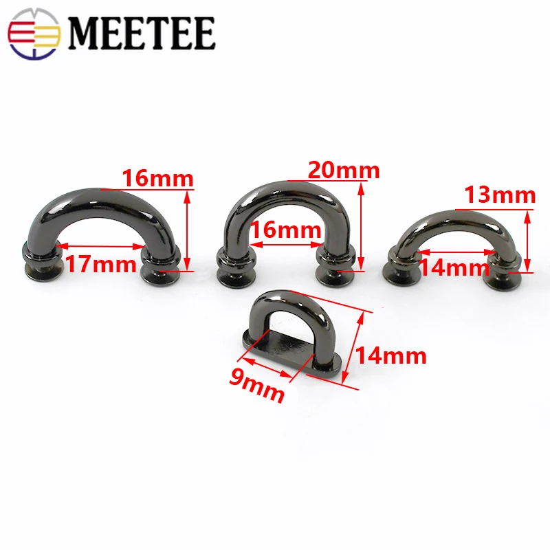 5/10Pcs D Ring Hook Bag Strap Side Clip Buckle Chain Handle Arch Bridge Connection Metal Buckles Leather Hardware Accessories