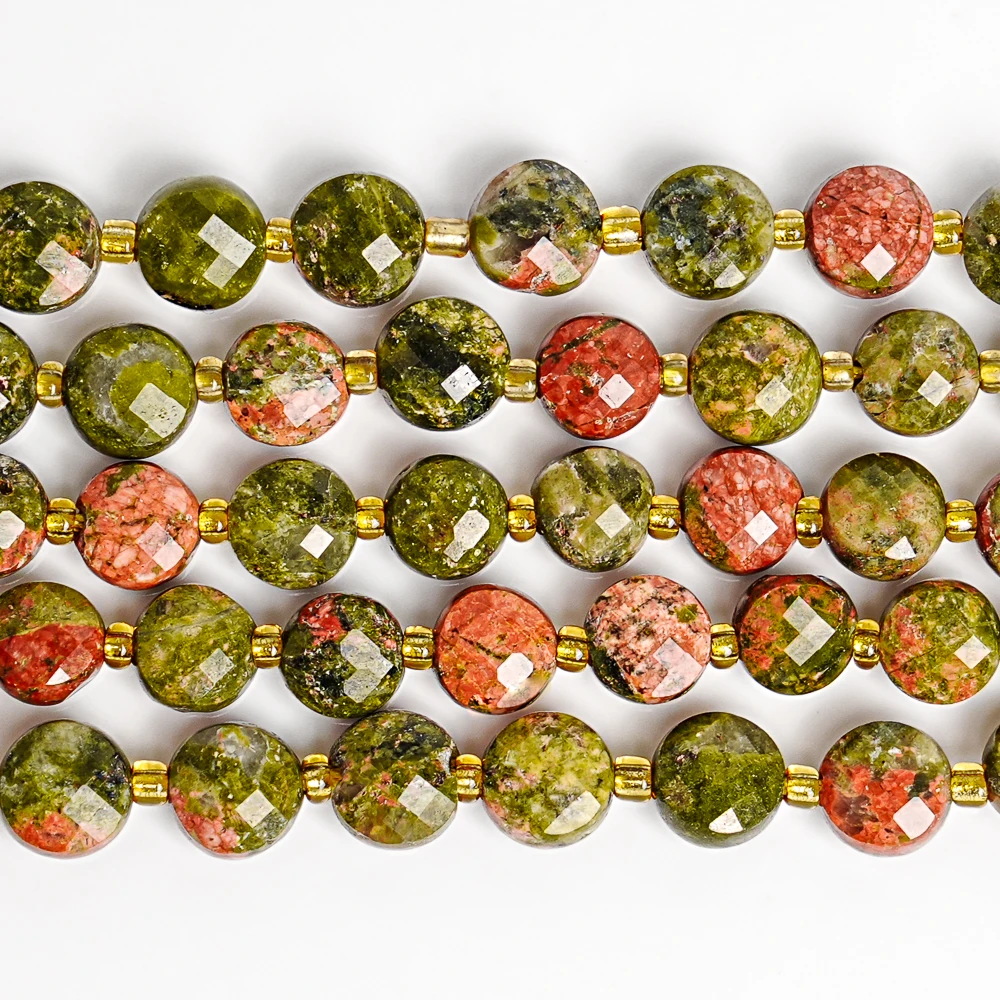 NATURAL UNAKITE STONE BEADS RE - Gemstone Bracelet Healing 评论和价格