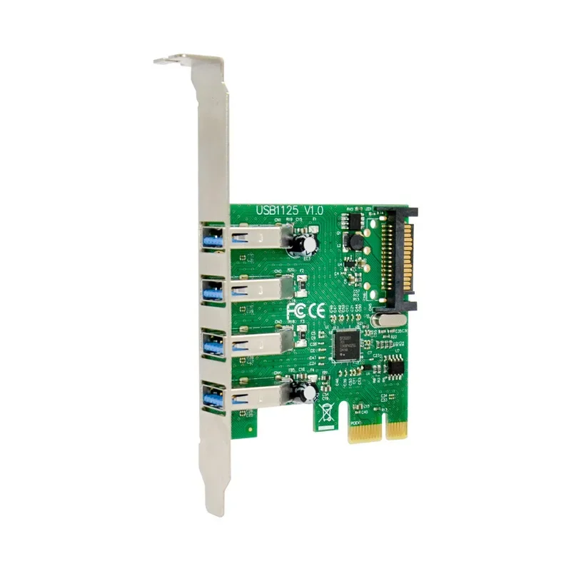 Add On Card PCIE USB3.0 4Port Expansion Card High Speed 5Gbps Host Control Chip NEC720201 15Pin SATA Interface Adapter Converter