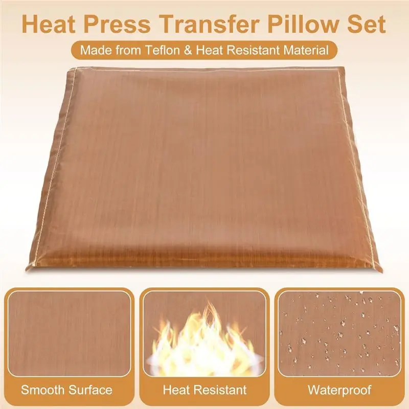 ABFA 18-delige warmteperskussenset, 4 maten warmtepersoverdrachtkussens, 4 warmteoverdrachtvellen, 8 maten overhemdlinialen