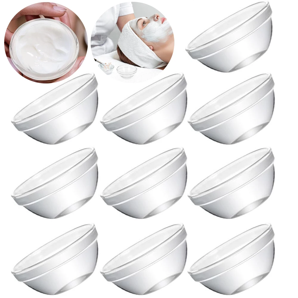 10PCS Acrylic Face Mask Mixing Bowls DIY Stirring Bowls Transparent Beauty Salon Essential Oil Bowl Cosmetic Skin Care Tools