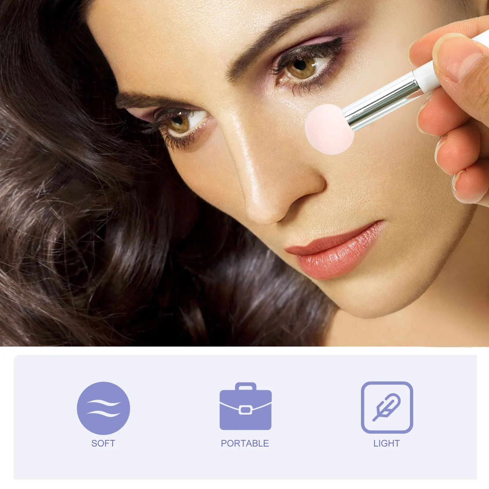 

5pcs Powder Makeup Applicators Washable Reusable Concealer Sponge Heads Dual Wet For Daily Professional