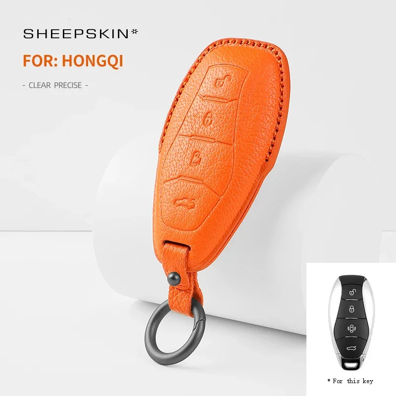 Suitable For Red Flag Hs5/H5/H9/Hs3 Goat Leather Keybag Anti Collision Scratch Protection Cover Modification Accessories