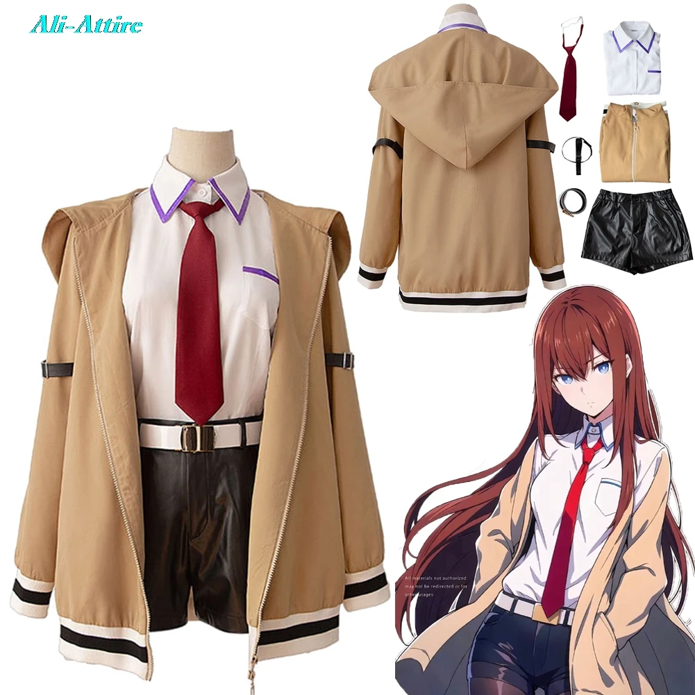 

Anime Gate of Steins Cosplay Kurisu Makise Top Short Clothes Party Disguise Roleplay Halloween Costume Carnival Outfits Suits