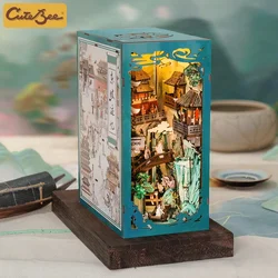 CUTEBEE antik kitap Nook çin tarzı bebek evi kiti ile dokunmatik ışık tozluk 3D bulmaca oyuncak hediye fikirleri Su Dongpo hayatı