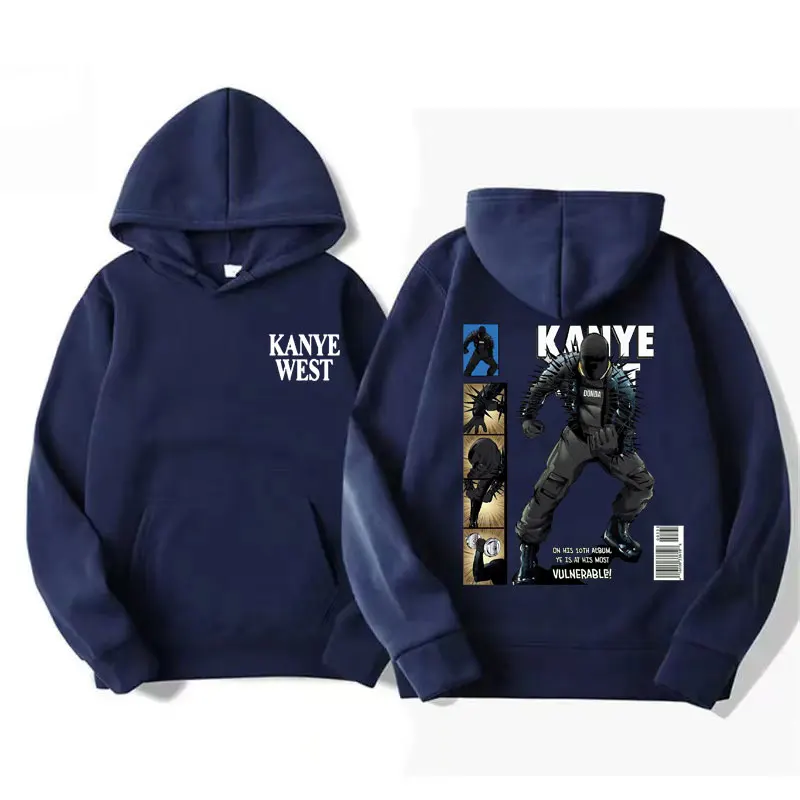 Apper Kanye West Vultures Donda Album Concert Tour Hoodie Men Women Comic Cartoon Sweatshirt Male Hip Hop Punk Hooded Streetwear