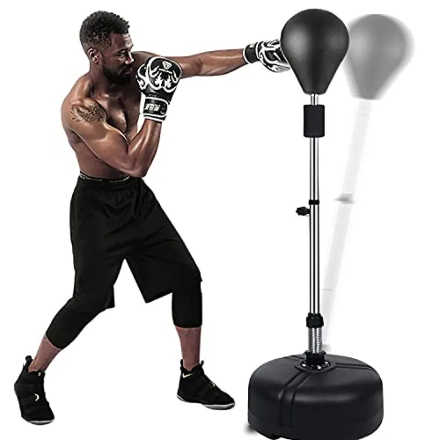 Saco de boxeo independiente con soporte, bolsa reflejo para entrenamiento de boxeo, pelota de velocidad, ideal para hacer ejercicio y aliviar el estrés, estera duradera