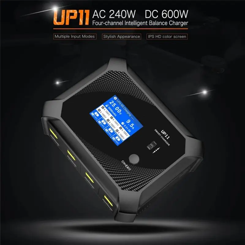 ABGI Lithium Battery UP11 DC600W AC240W Four-Channel Smart Balance for Aircraft Models, US Plug, Black