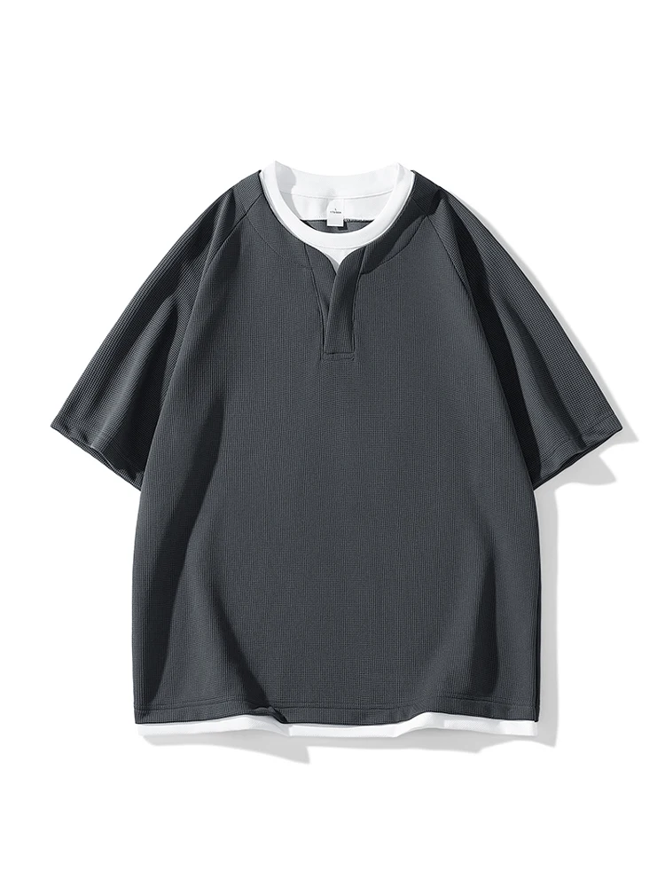 

Wassup ark Men's Breathable ort Sve Base irt Spring Autumn Faion Brand Gauze Trendy Top Loose Fit round Ne